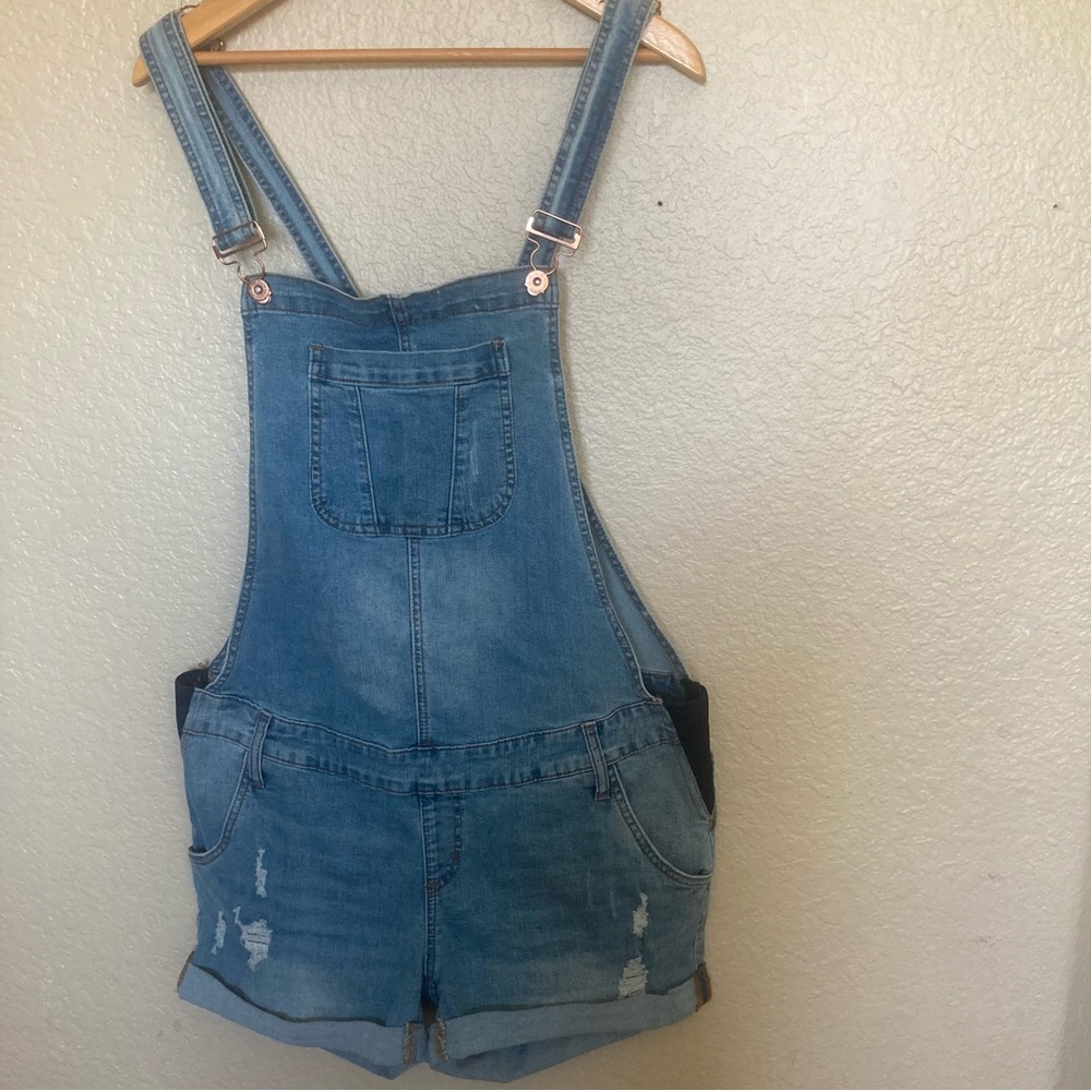 S.O.N.G. Maternity Denim Jean Overalls XL